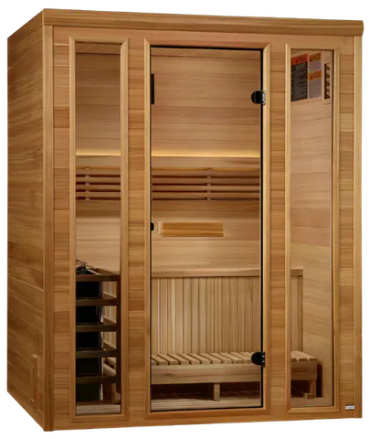 Golden Designs GDI-7030-01 Andermatt Edition 3 Person Traditional Steam Sauna - Pacific Premium Clear Cedar (New)