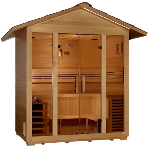 Golden Designs GDI-8105-01 Vorarlberg 5 Person Traditional Outdoor Sauna - Canadian Hemlock (New)