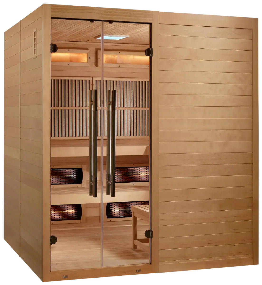 Golden Designs GDI-8360-01 Toledo Near Zero EMF Full Spectrum and Harvia Traditional Stove Hybrid Sauna (New)