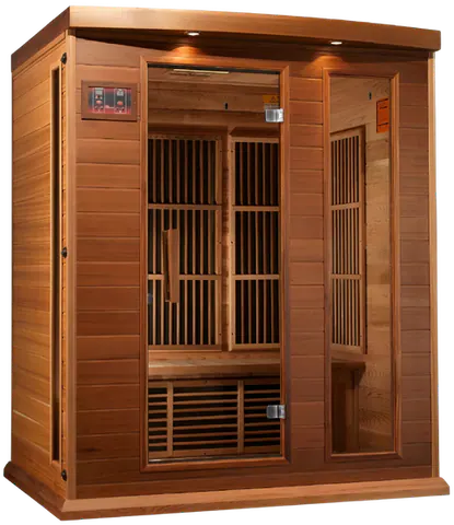 GoldenDesigns MX-K306-01-ZF CED Canadian Red Cedar Maxxus 3 Person Near Zero EMF FAR Infrared Sauna (New)