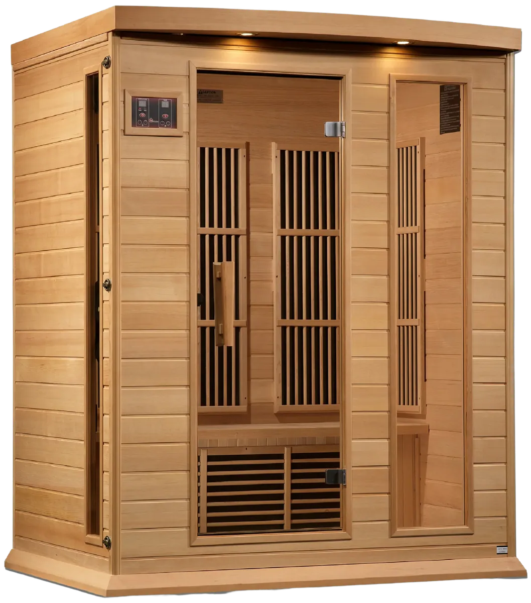GoldenDesigns MX-K306-01-ZF Hemlock Maxxus 3 Person Near Zero EMF FAR Infrared Sauna (New)