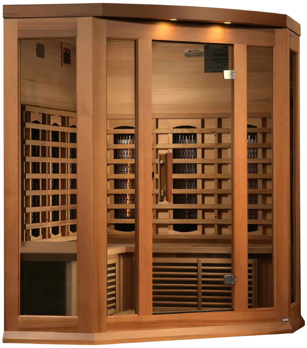 GoldenDesigns MX-M356-01-FS CED Maxxus 3-Person Corner Full Spectrum Near Zero EMF FAR Infrared Sauna (New)